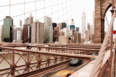 Brooklyn bridge against cityscape