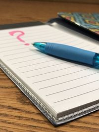 Close-up of pencil on table