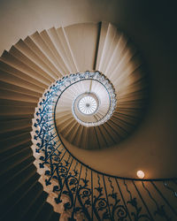 Low angle view of spiral staircase of building