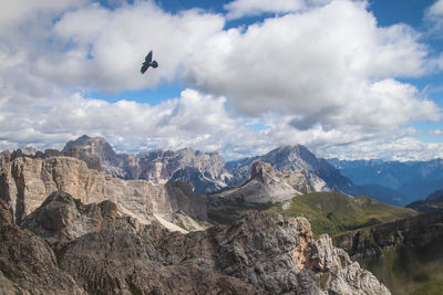 Scenic view of mountain range against sky