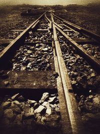 Surface level of railroad tracks