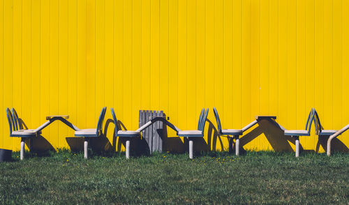 Chairs on grass