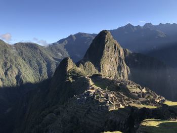 Scenic view of mountains against clear sky