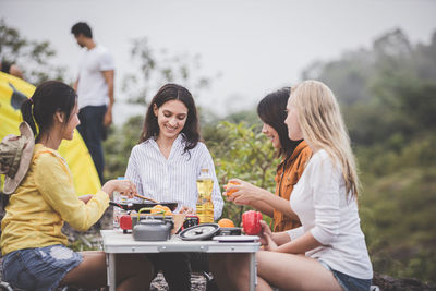 Group of people at restaurant