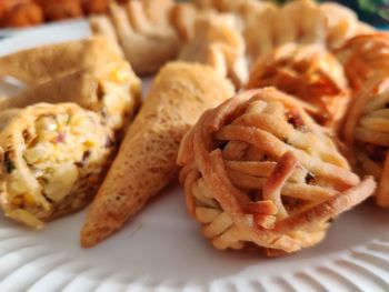 Close-up of food served in plate