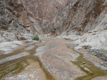 Scenic view of stream amidst rocks