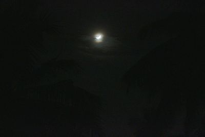 Low angle view of moon in sky at night