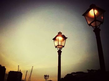 Low angle view of lamp post