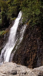 Scenic view of waterfall