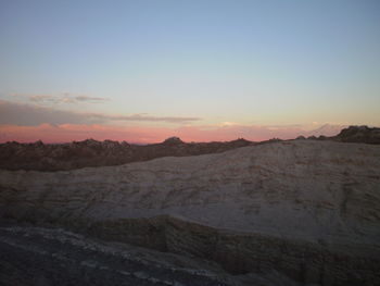Scenic view of landscape against sky during sunset