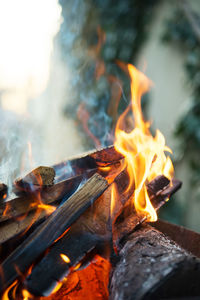 Close-up of bonfire