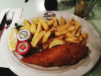 Close-up of food on plate