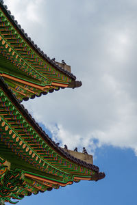 Low angle view of traditional building against sky