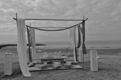 Scenic view of beach against sky