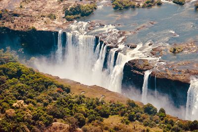 Scenic view of waterfall