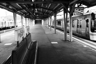 Train at railroad station platform