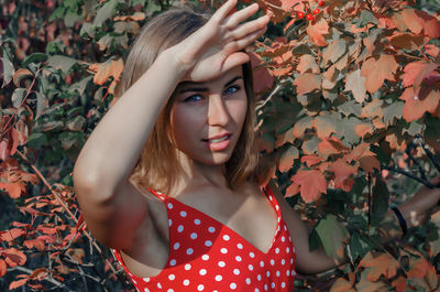 Young woman looking away