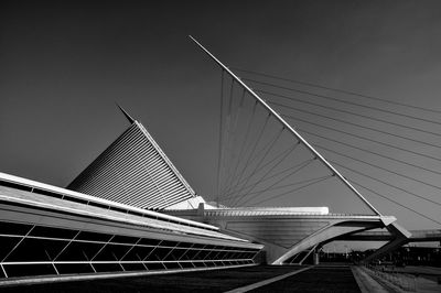 Low angle view of suspension bridge