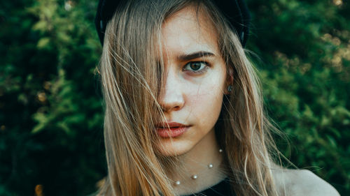 Close-up of young woman