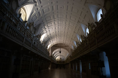 Low angle view of illuminated ceiling of building