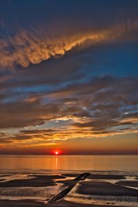 Scenic view of sunset over sea