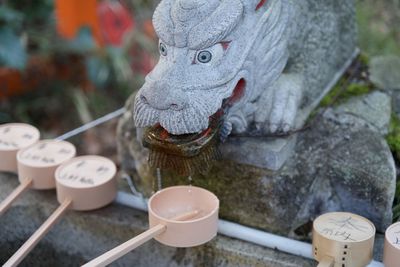 Close-up of statue of fountain