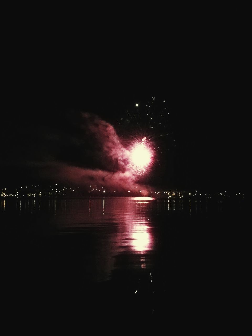 REFLECTION OF ILLUMINATED LIGHTS IN WATER