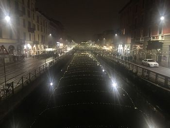 Illuminated street light at night