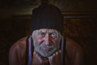 Close-up portrait of bearded man