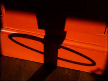 High angle view of wooden floor