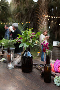 Close-up of flower vase on table