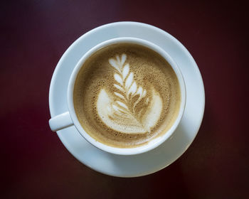 Directly above shot of coffee on table