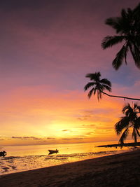 Scenic view of sea at sunset