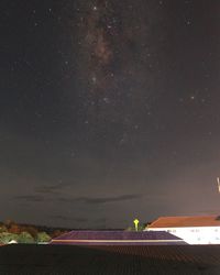 Scenic view of building against sky at night