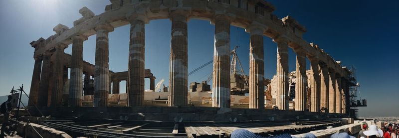 Panoramic view of historical building against sky