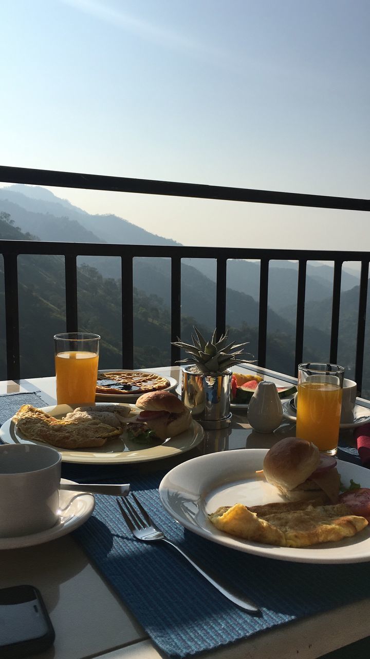 VIEW OF FOOD ON TABLE