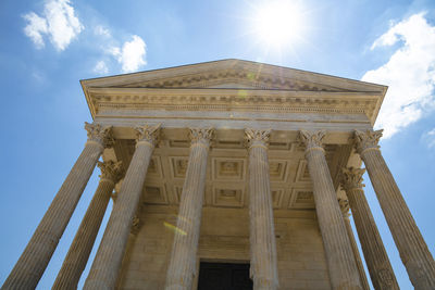 Low angle view of historical building against sky