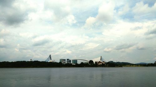 Scenic view of river against sky