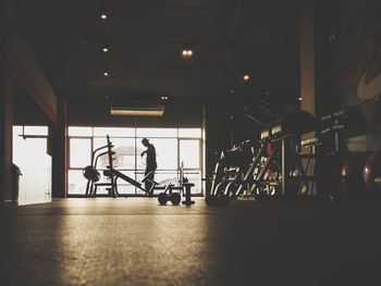 Man exercising in gym