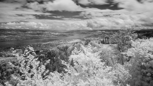 Scenic view of land against sky