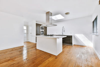 Empty wooden floor at home