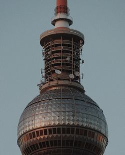 Low angle view of tower against clear sky