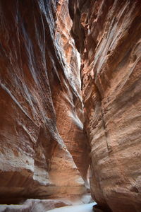 Low angle view of rock formations