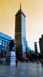 Low angle view of modern buildings against sky