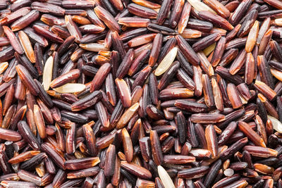 Full frame shot of black and red rice