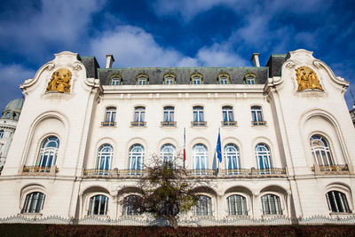 Low angle view of historical building against sky