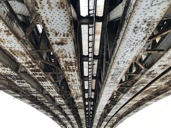 Low angle view of rusty bridge