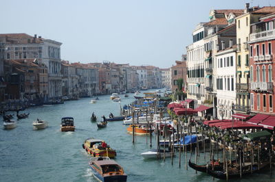 View of boats in canal