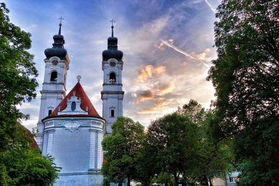 Low angle view of church against sky