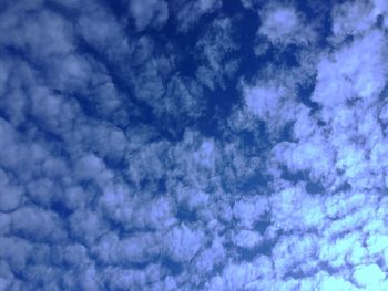 Low angle view of clouds in blue sky